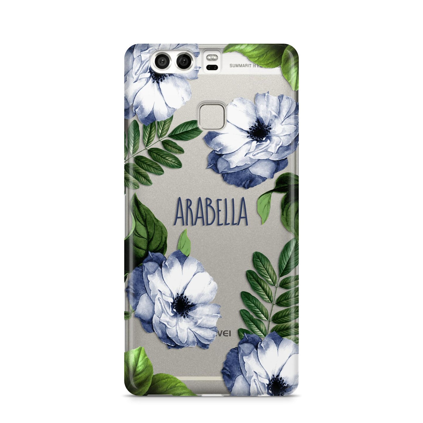 Blue Floral Personalised Huawei P9 Case