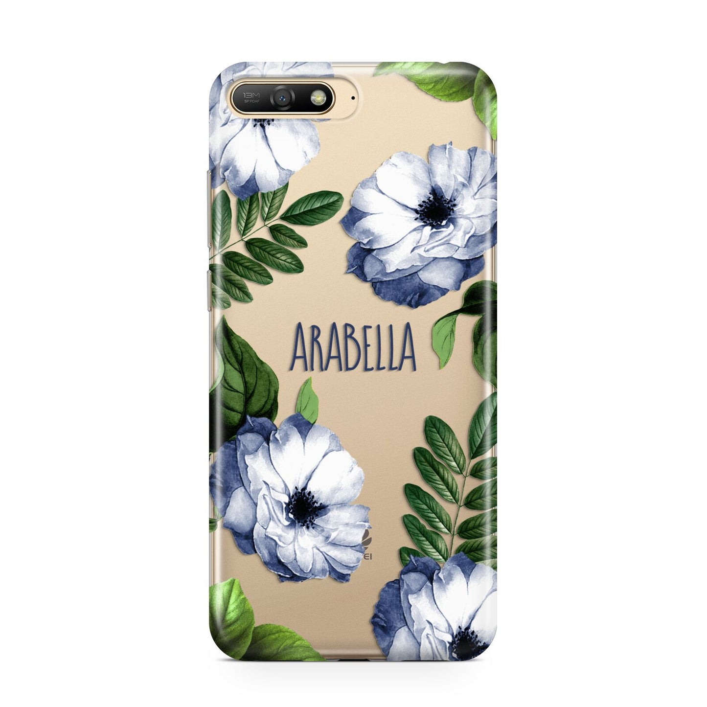 Blue Floral Personalised Huawei Y6 2018