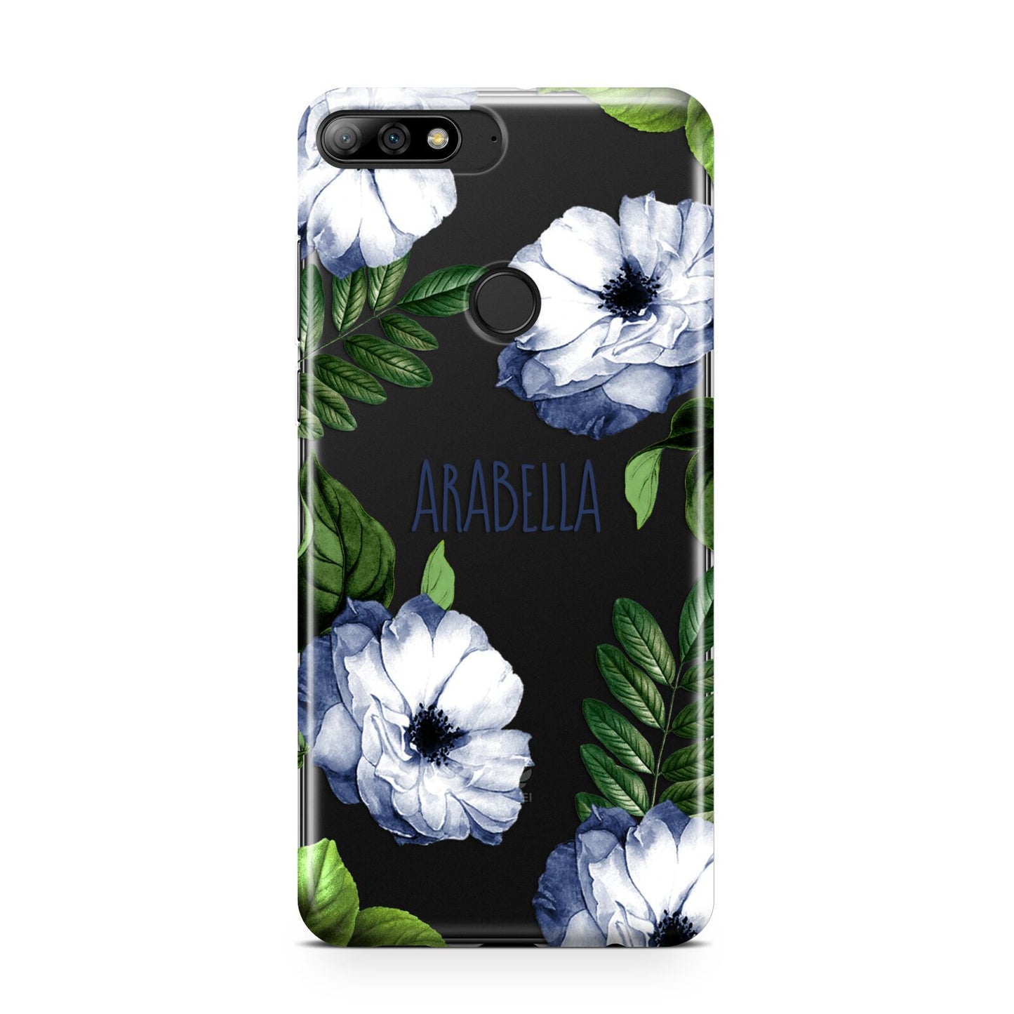 Blue Floral Personalised Huawei Y7 2018