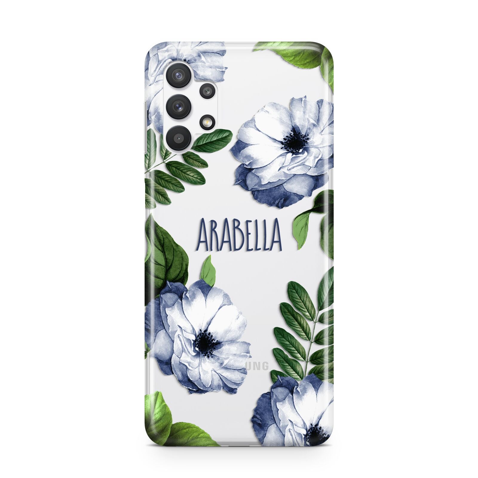 Blue Floral Personalised Samsung A32 5G Case