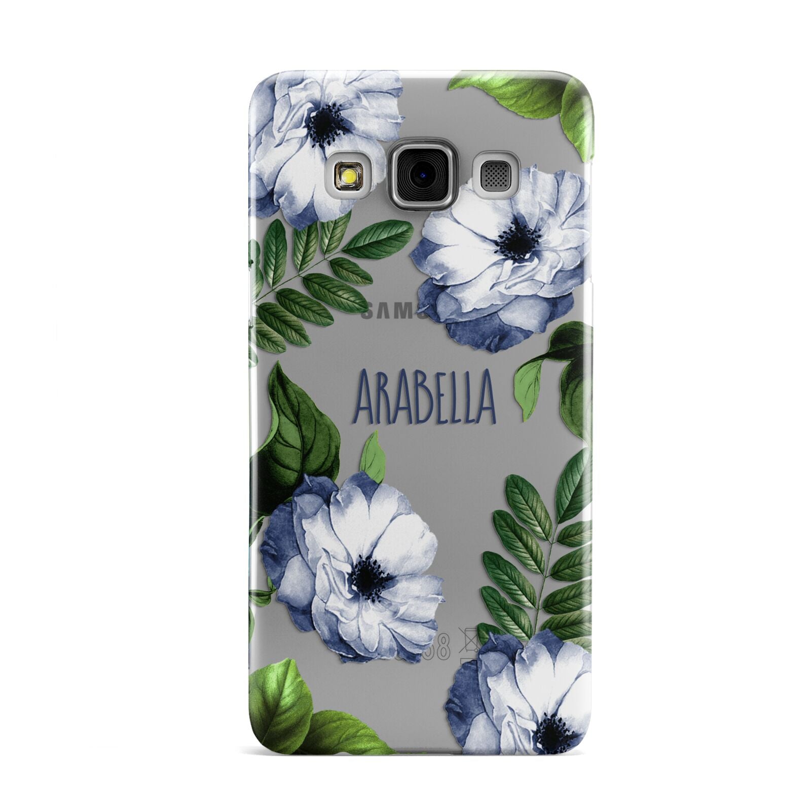 Blue Floral Personalised Samsung Galaxy A3 Case