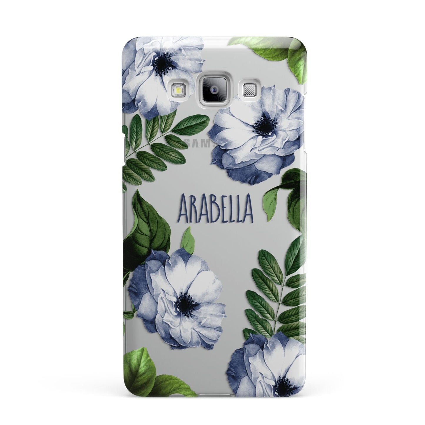 Blue Floral Personalised Samsung Galaxy A7 2015 Case