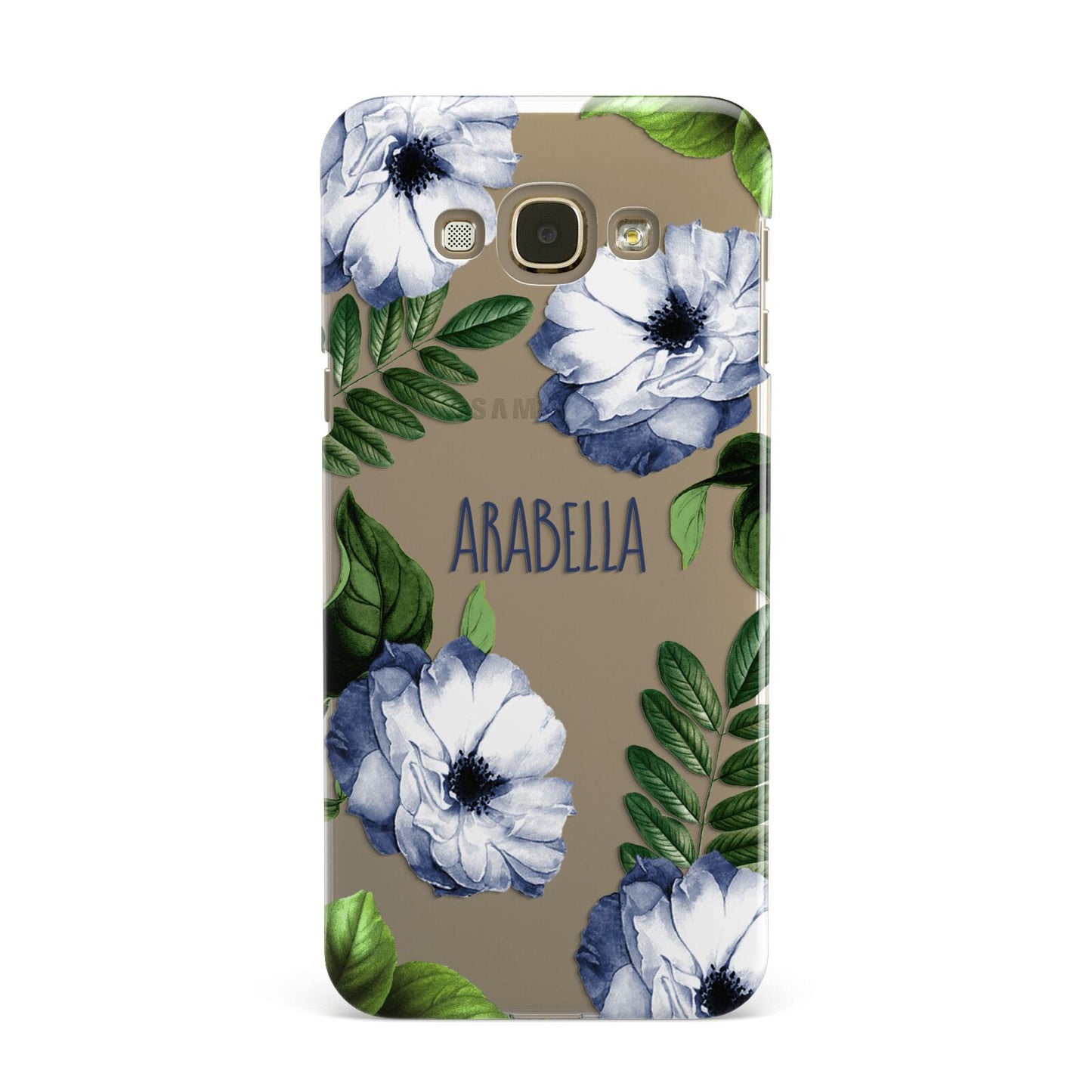 Blue Floral Personalised Samsung Galaxy A8 Case