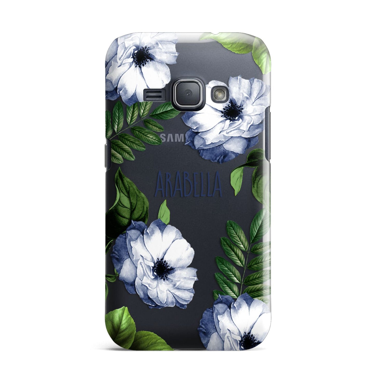 Blue Floral Personalised Samsung Galaxy J1 2016 Case