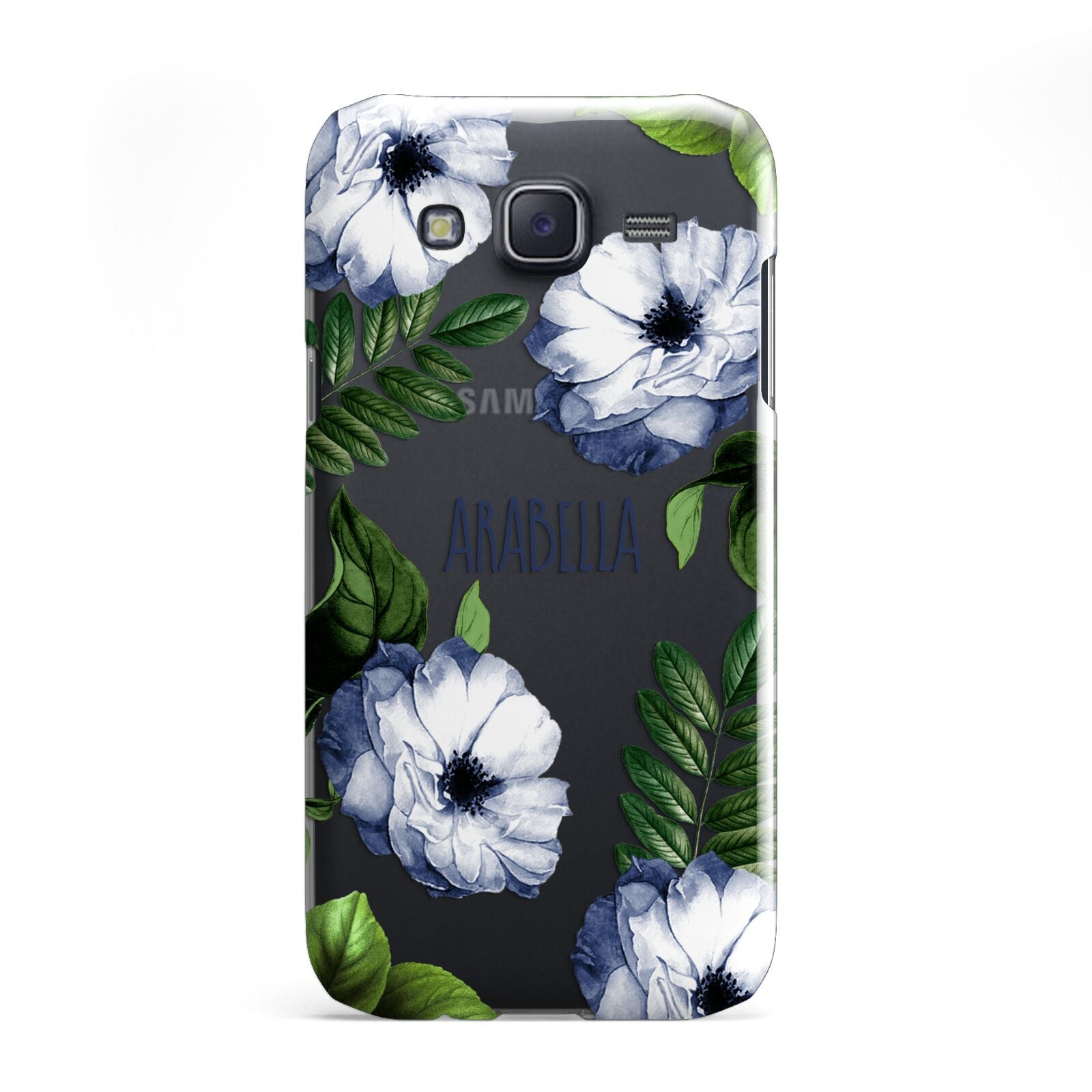 Blue Floral Personalised Samsung Galaxy J5 Case