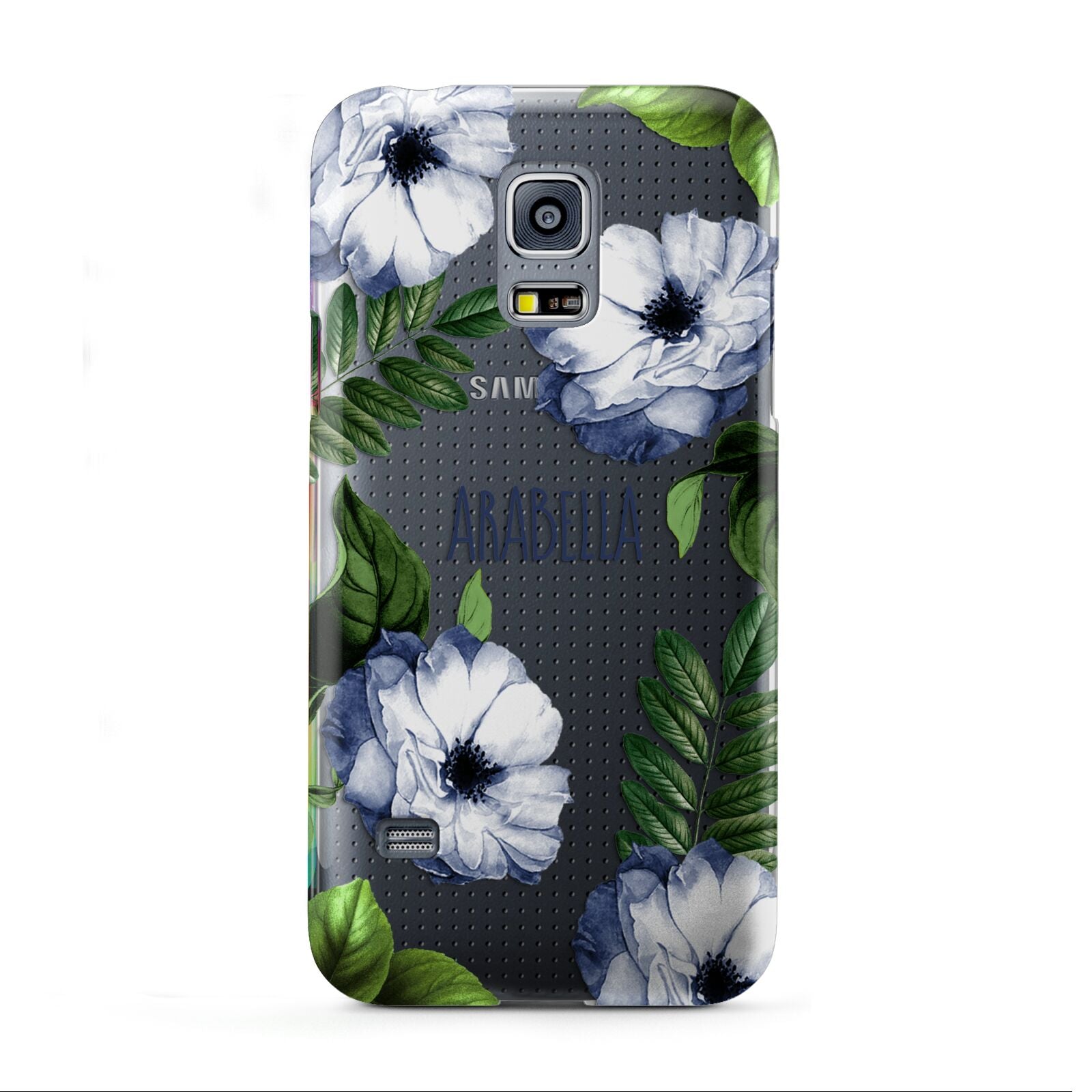 Blue Floral Personalised Samsung Galaxy S5 Mini Case