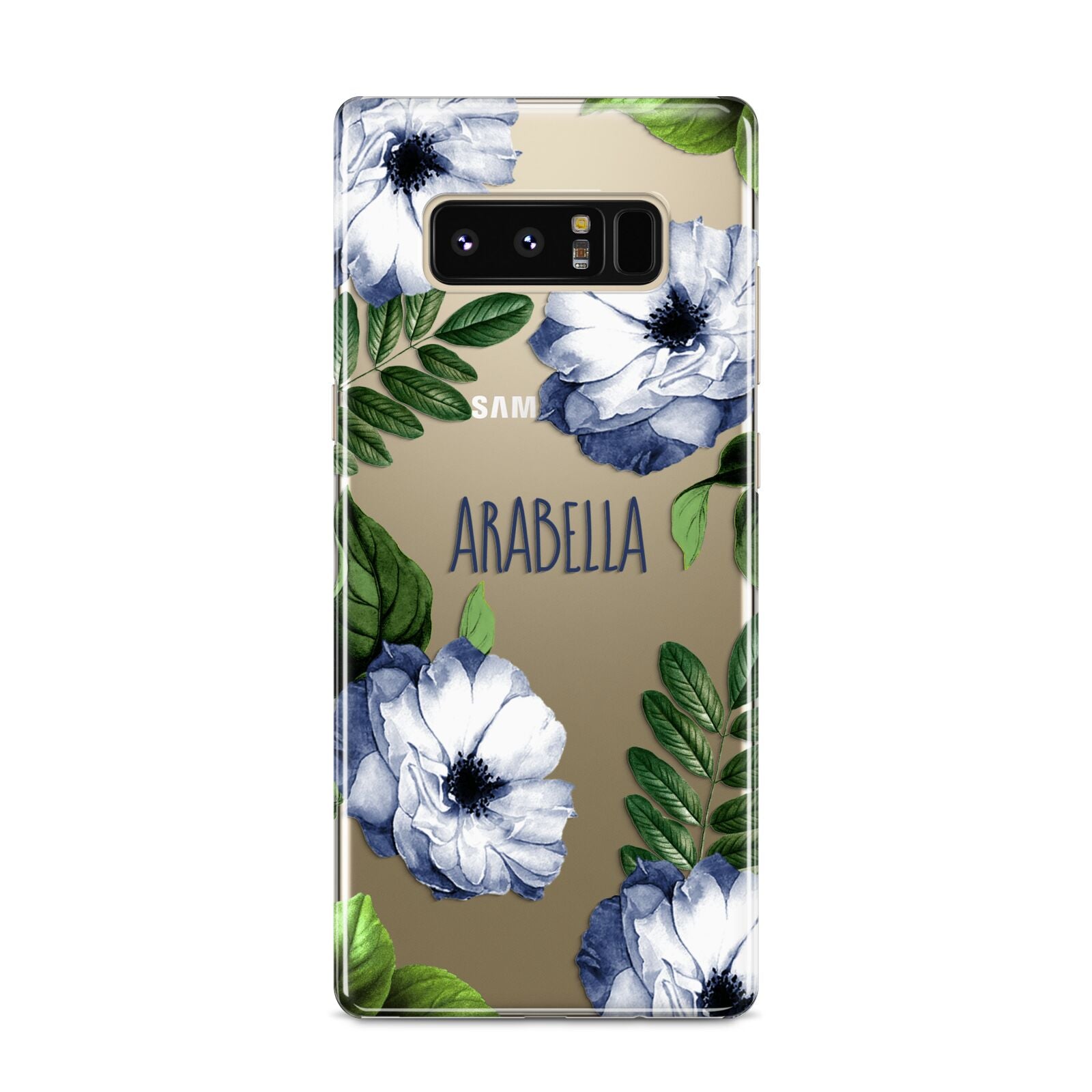 Blue Floral Personalised Samsung Galaxy S8 Case