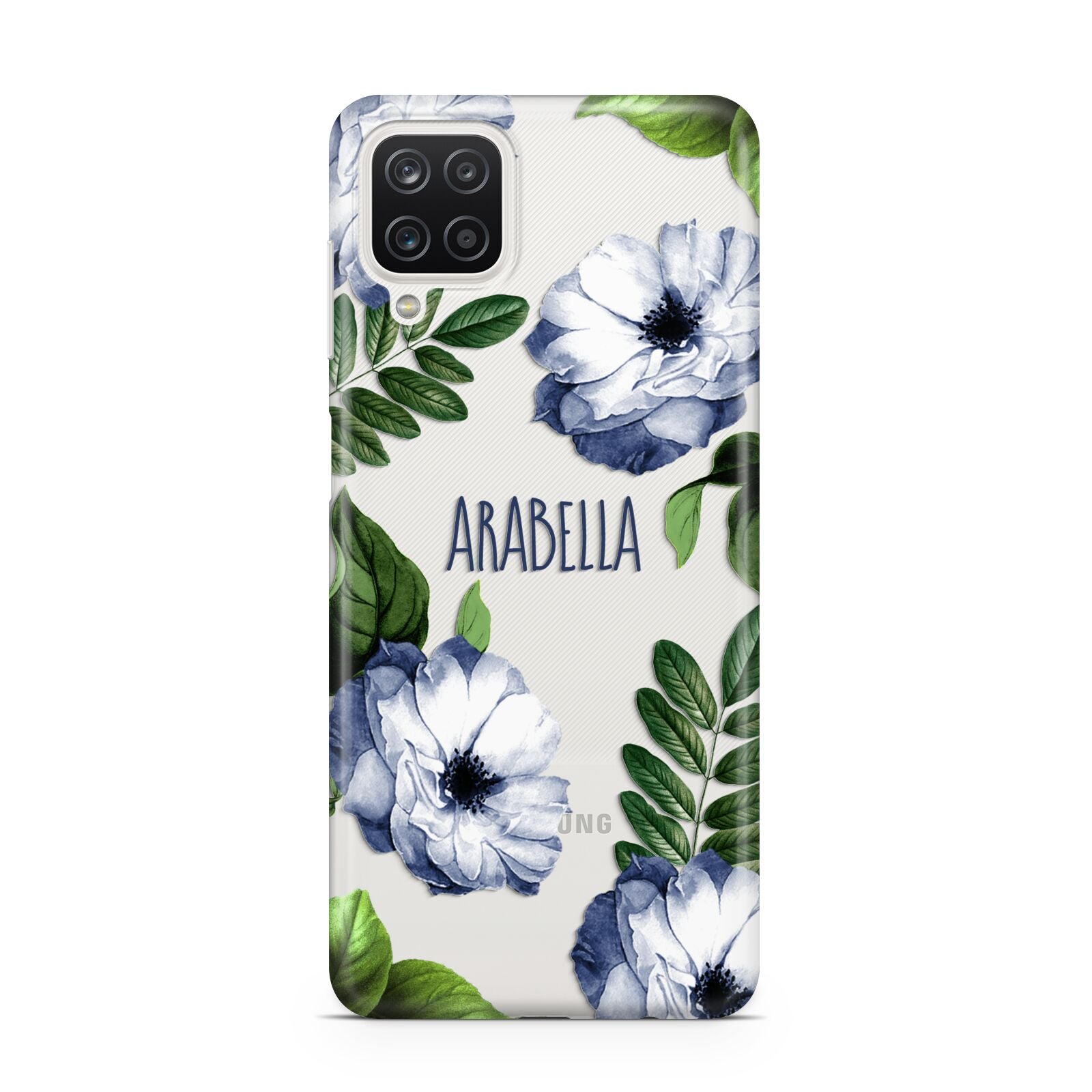 Blue Floral Personalised Samsung M12 Case