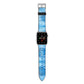 Blue Gold Marble Personalised Apple Watch Strap with Silver Hardware