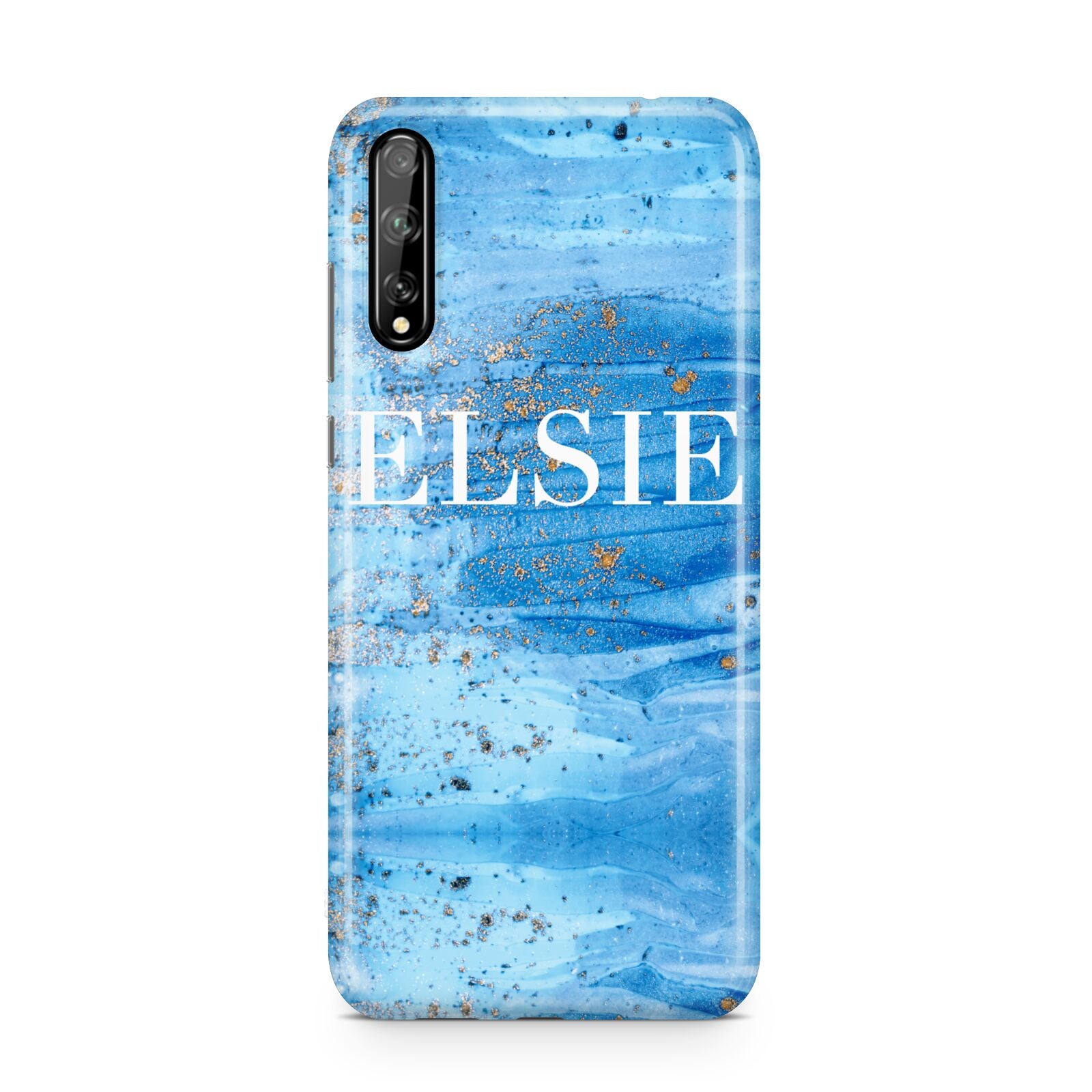 Blue Gold Marble Personalised Huawei Enjoy 10s Phone Case