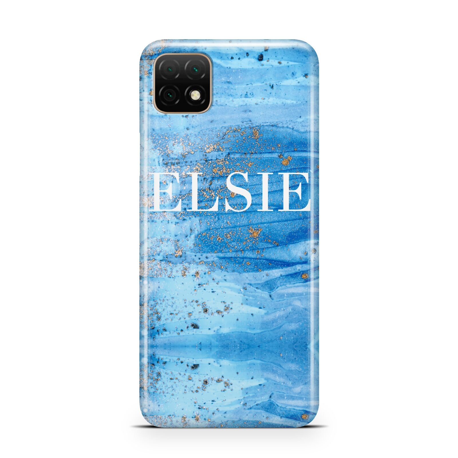 Blue Gold Marble Personalised Huawei Enjoy 20 Phone Case