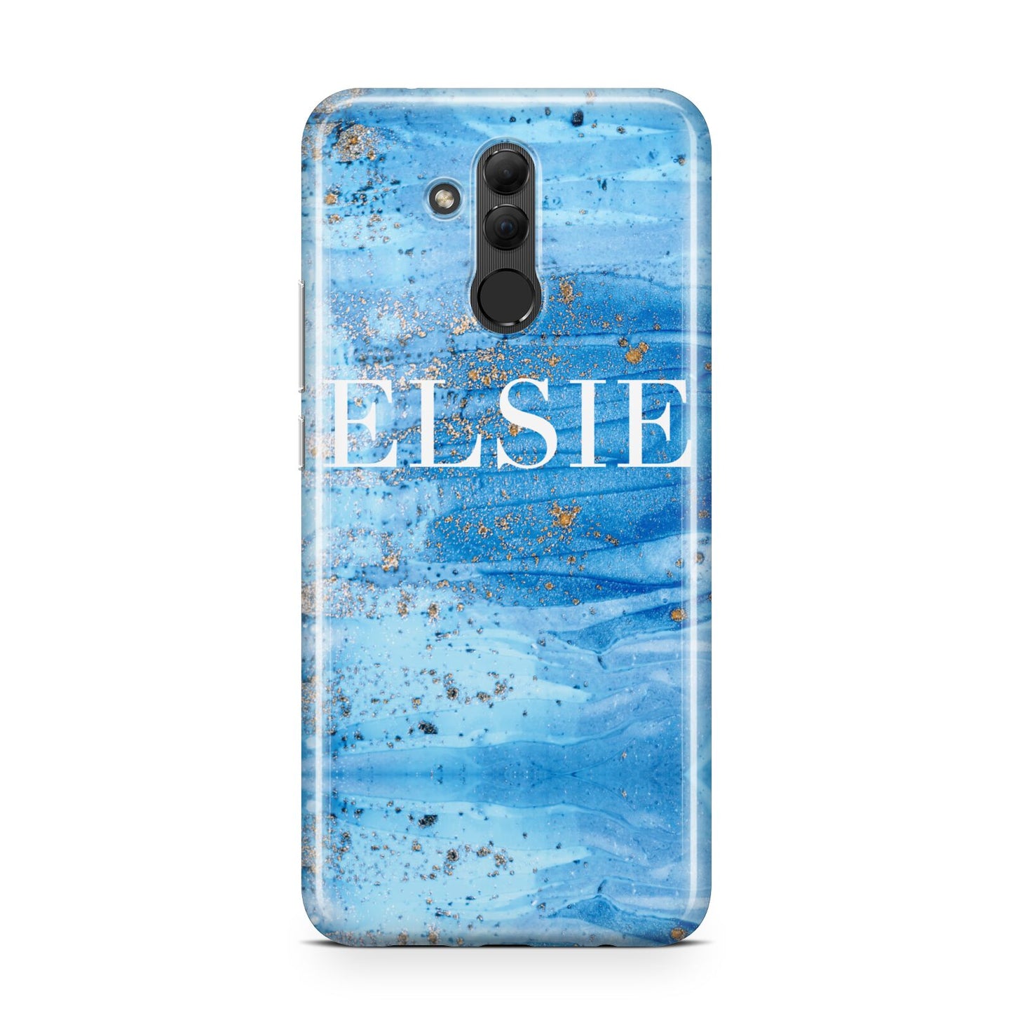 Blue Gold Marble Personalised Huawei Mate 20 Lite