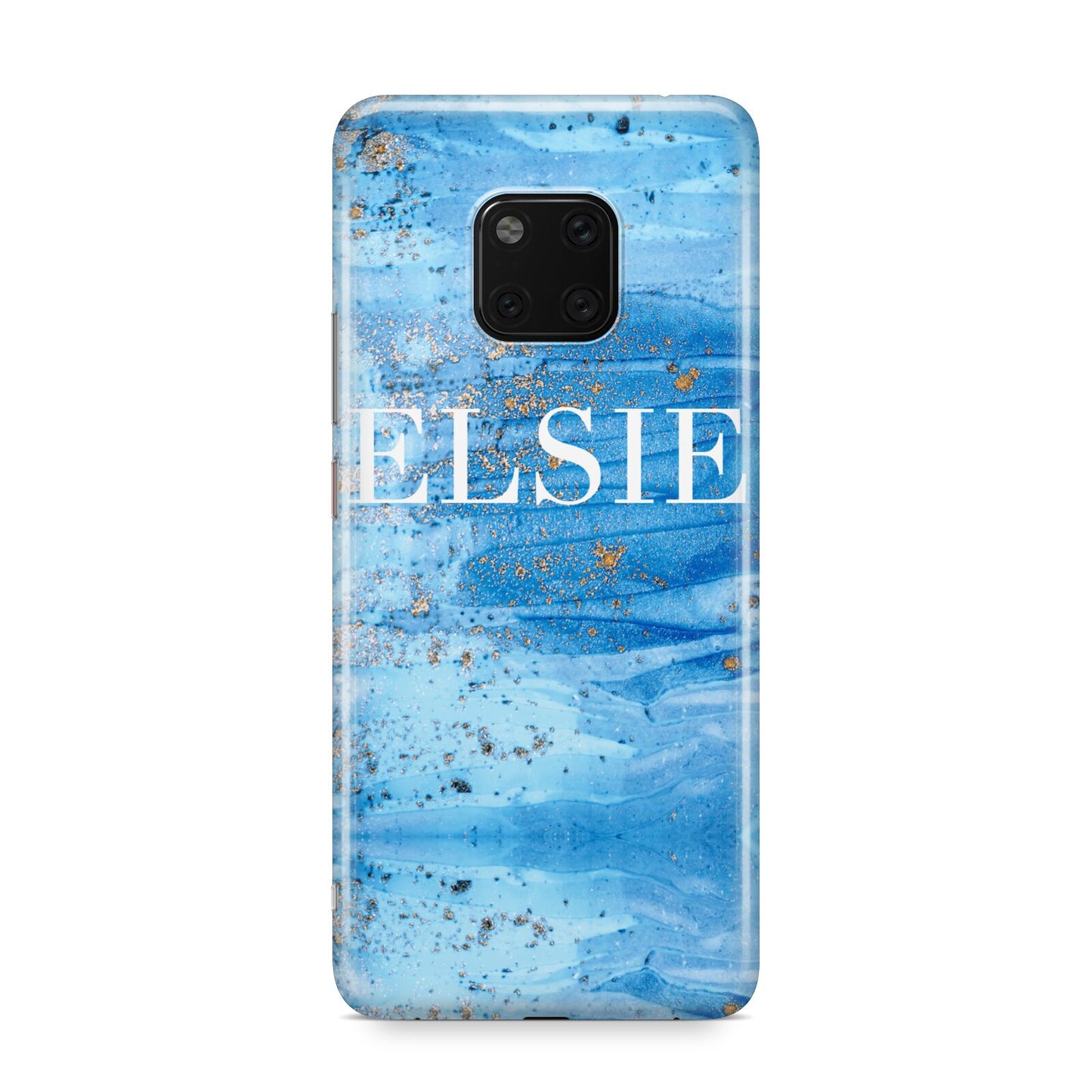 Blue Gold Marble Personalised Huawei Mate 20 Pro Phone Case