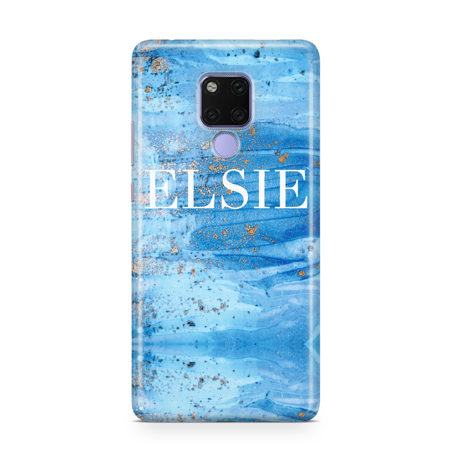 Blue Gold Marble Personalised Huawei Mate 20X Phone Case