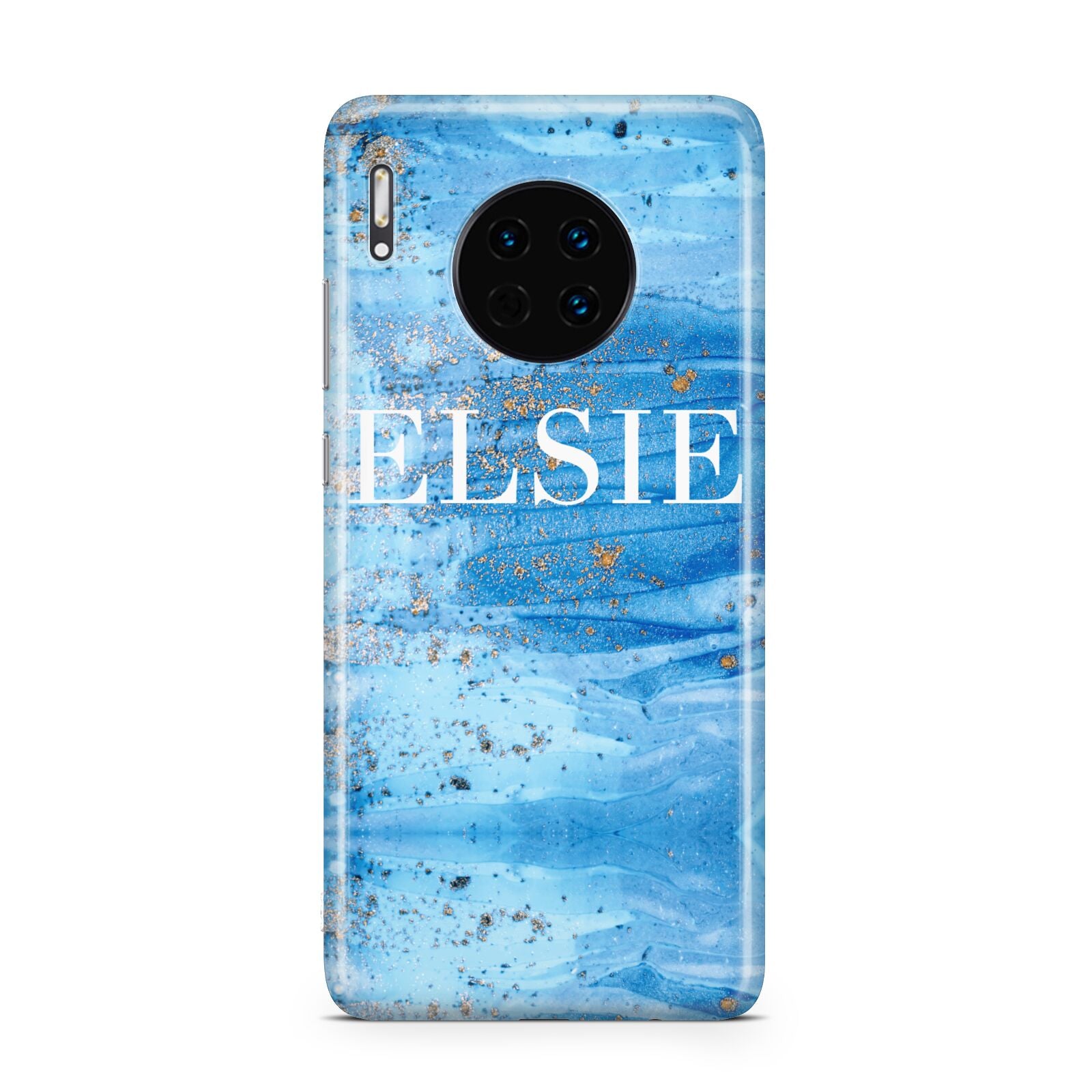 Blue Gold Marble Personalised Huawei Mate 30