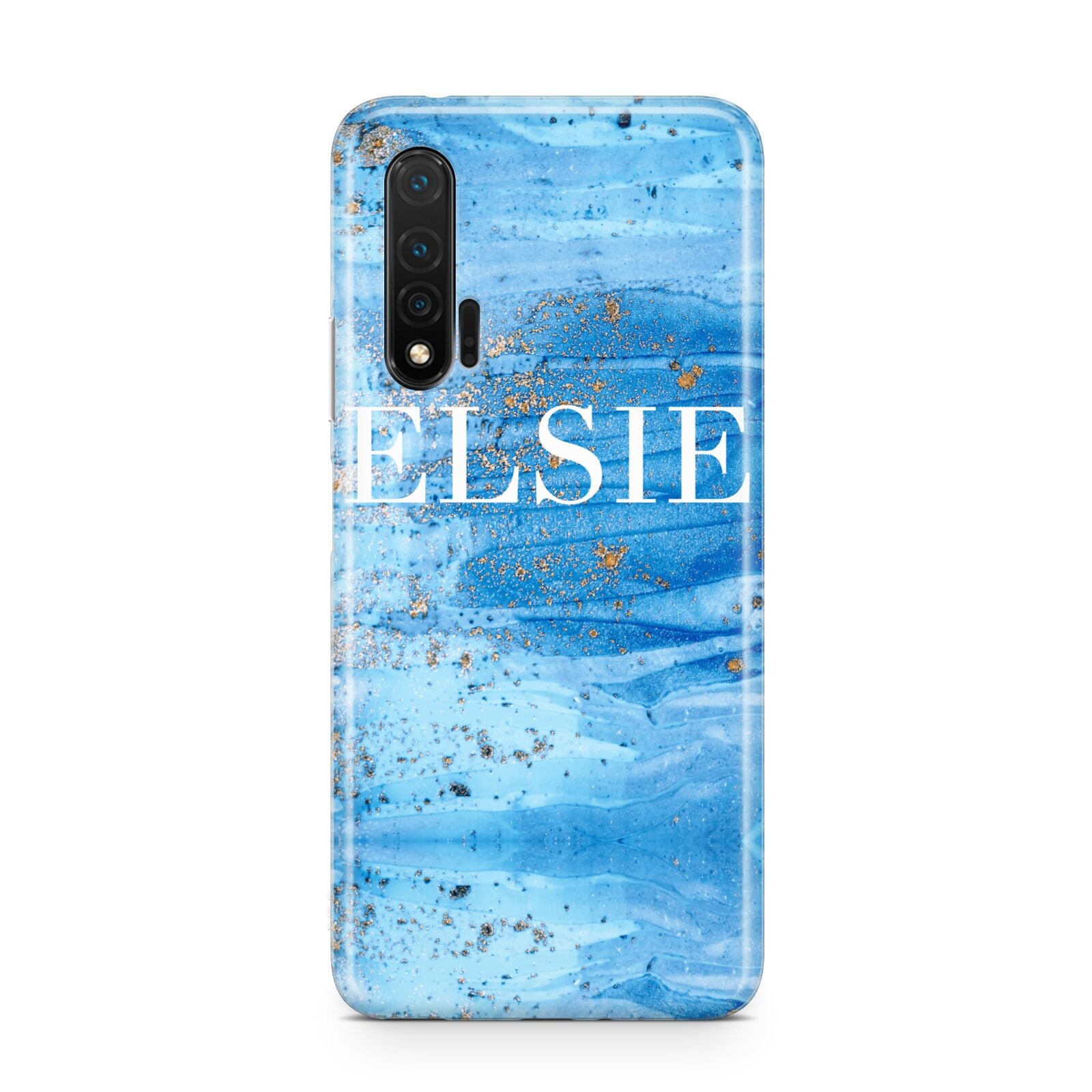 Blue Gold Marble Personalised Huawei Nova 6 Phone Case