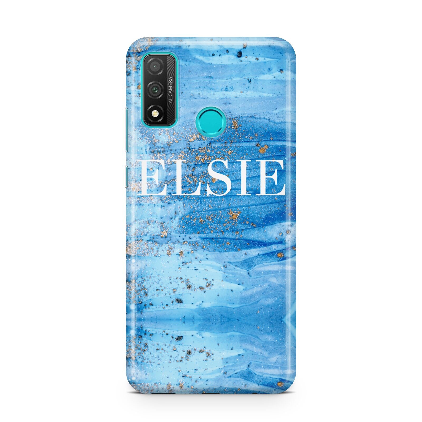 Blue Gold Marble Personalised Huawei P Smart 2020