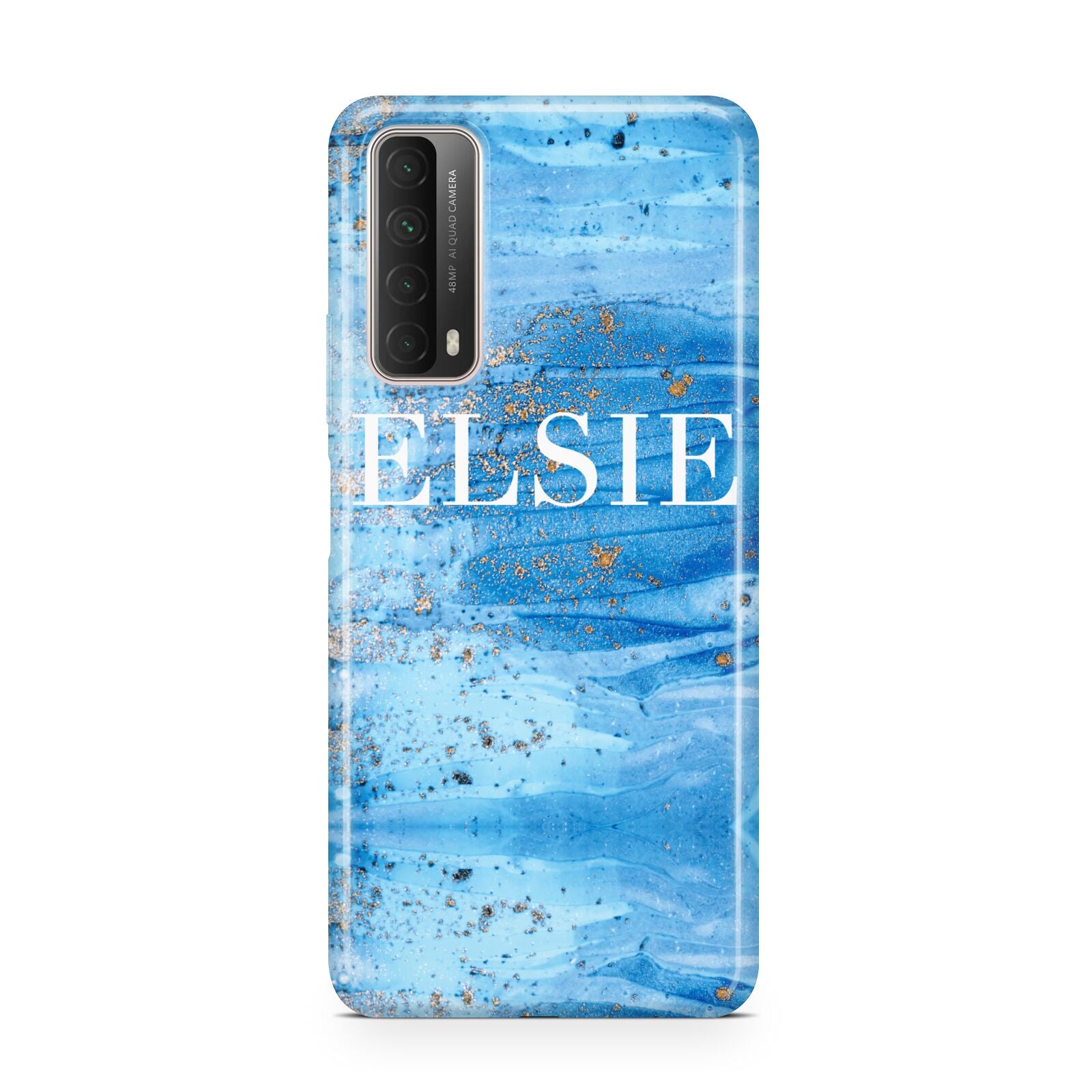 Blue Gold Marble Personalised Huawei P Smart 2021