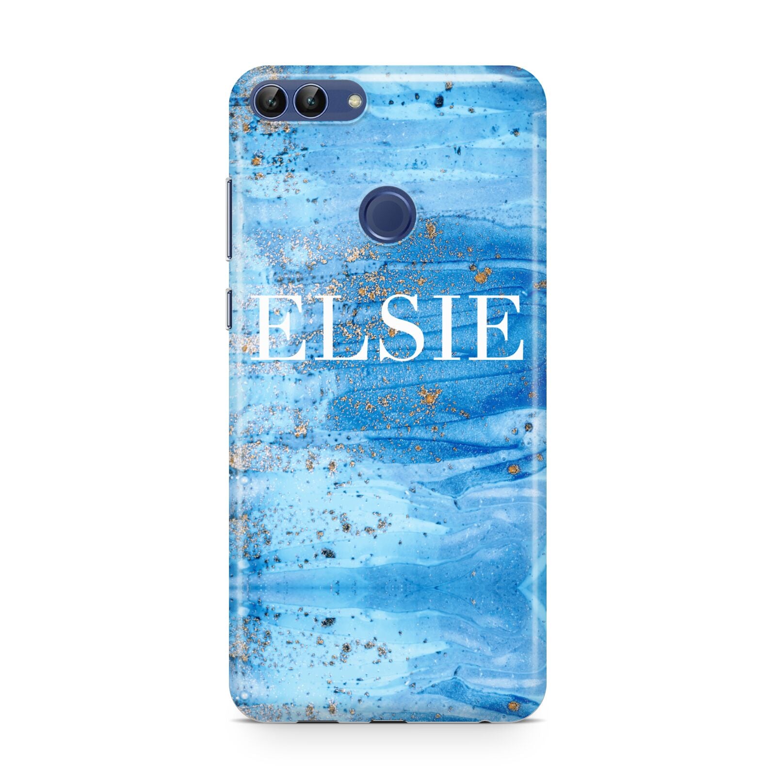 Blue Gold Marble Personalised Huawei P Smart Case