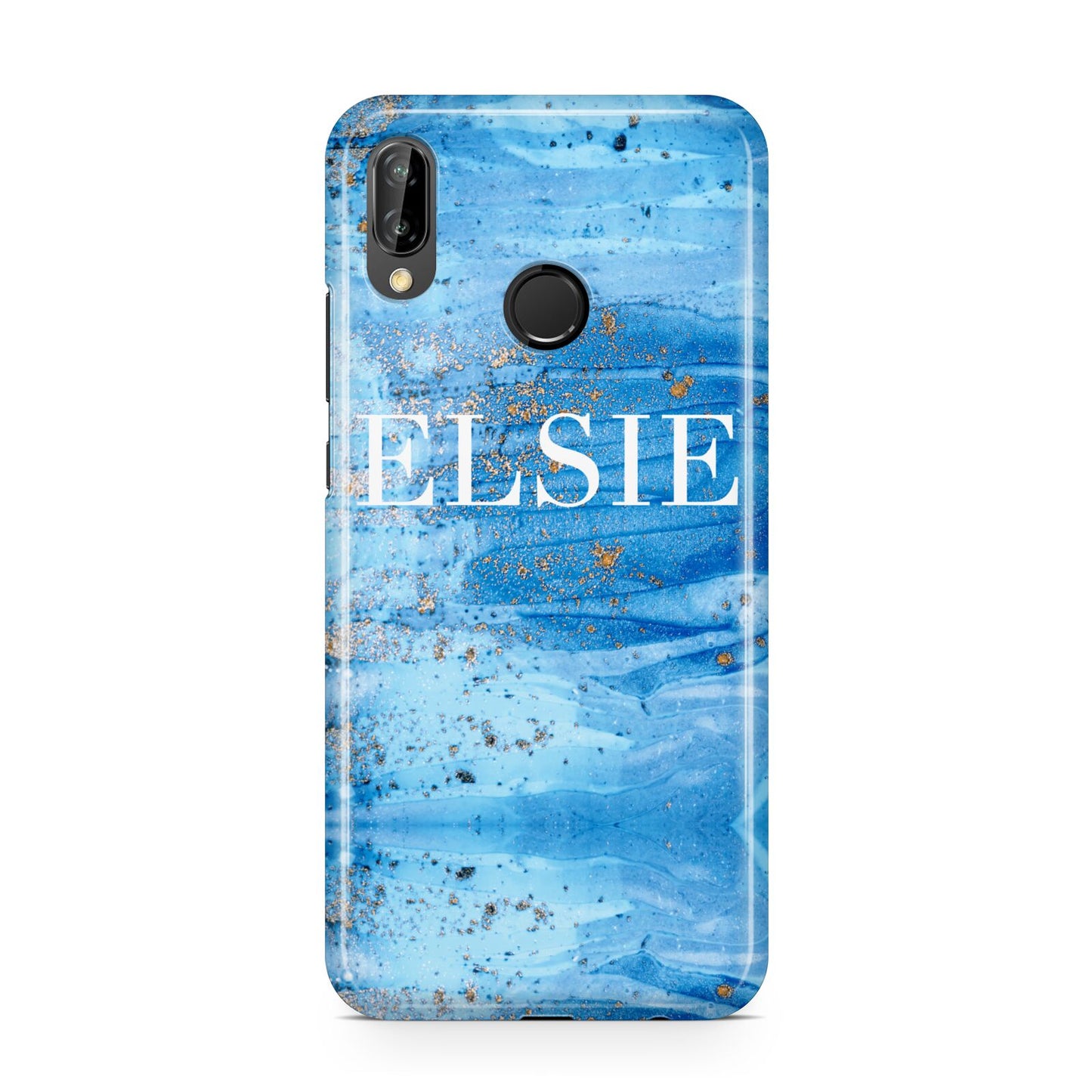 Blue Gold Marble Personalised Huawei P20 Lite Phone Case