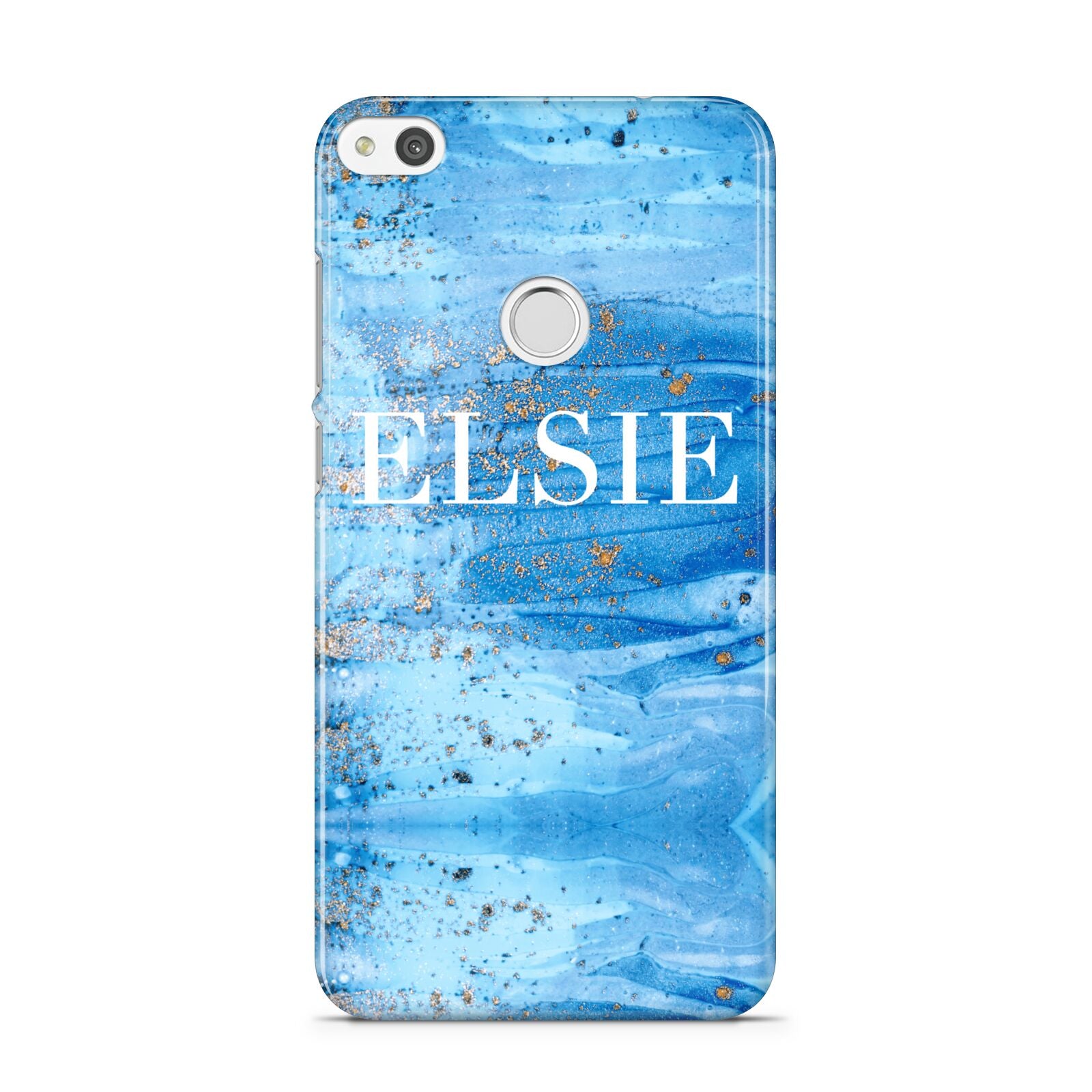 Blue Gold Marble Personalised Huawei P8 Lite Case