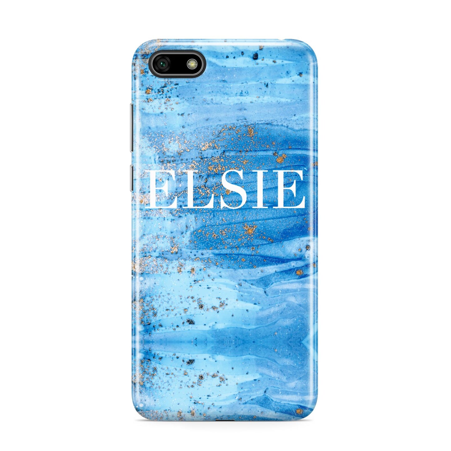 Blue Gold Marble Personalised Huawei Y5 Prime 2018 Phone Case