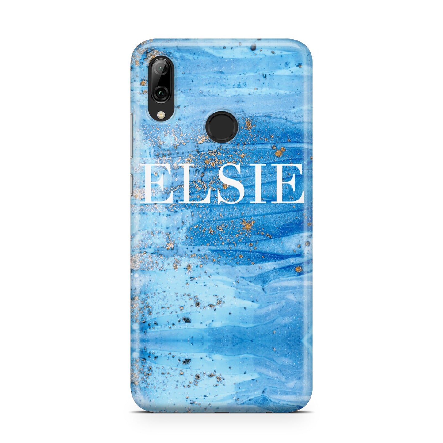 Blue Gold Marble Personalised Huawei Y7 2019