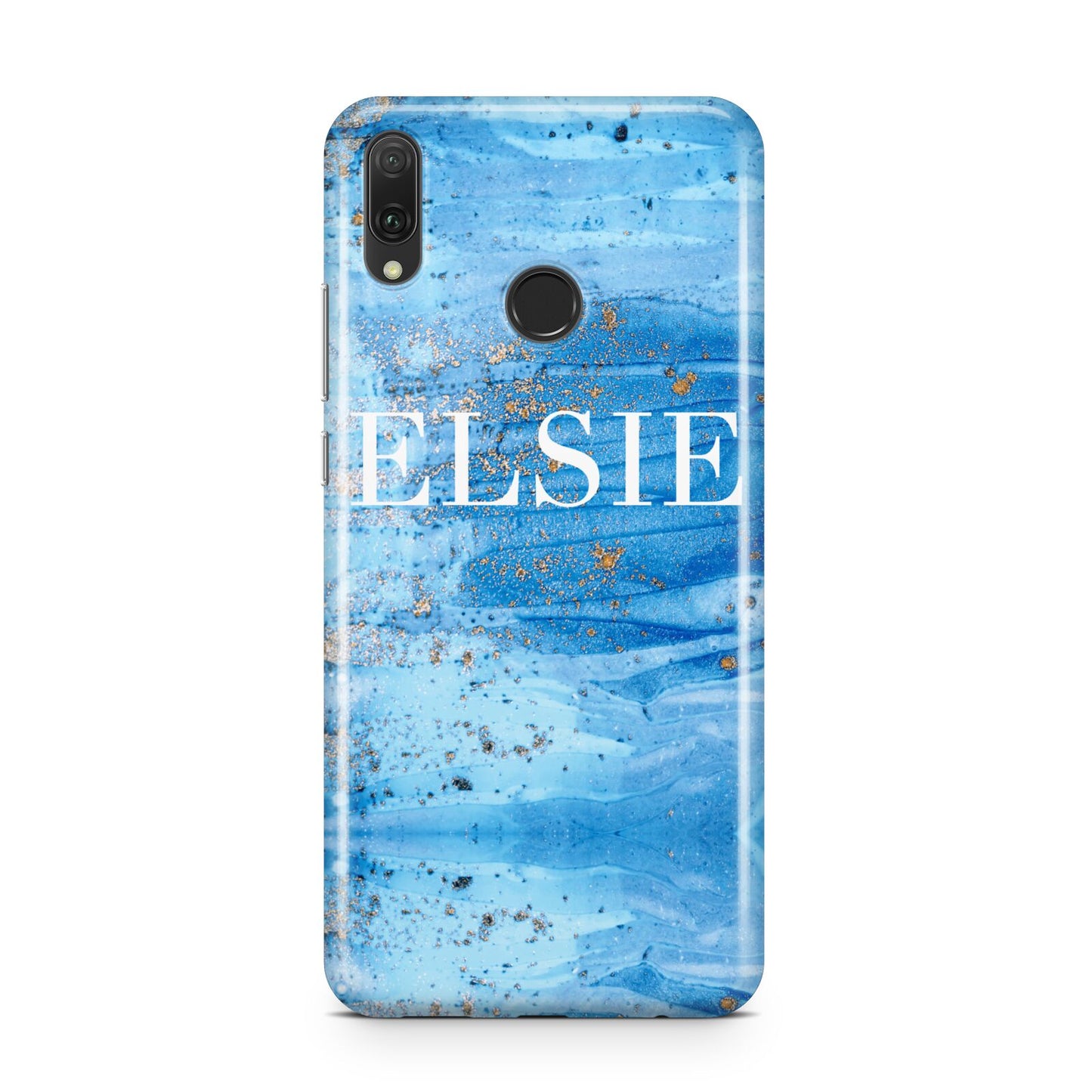 Blue Gold Marble Personalised Huawei Y9 2019