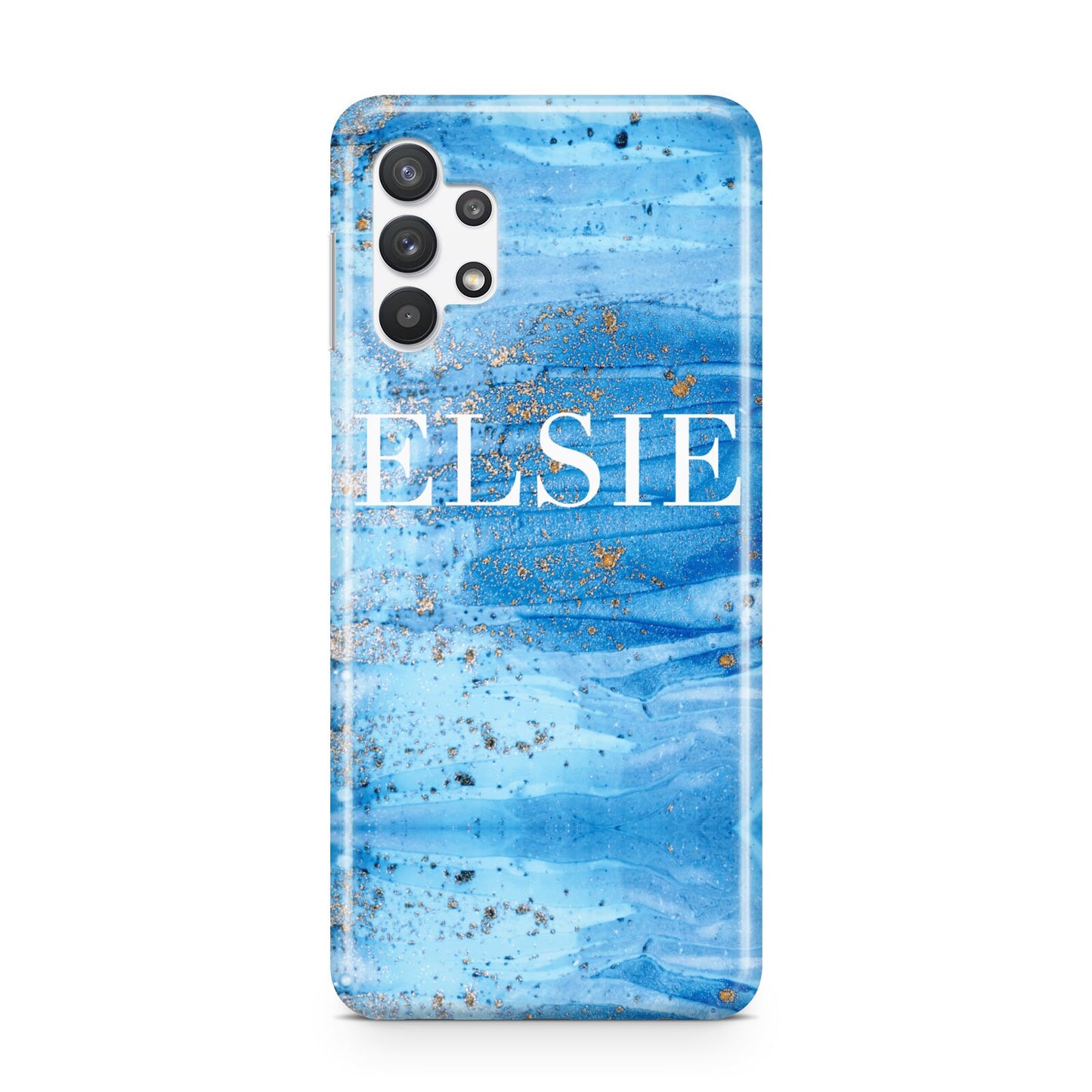 Blue Gold Marble Personalised Samsung A32 5G Case