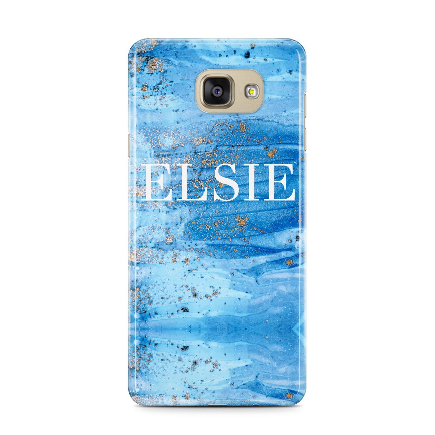 Blue Gold Marble Personalised Samsung Galaxy A7 2016 Case on gold phone