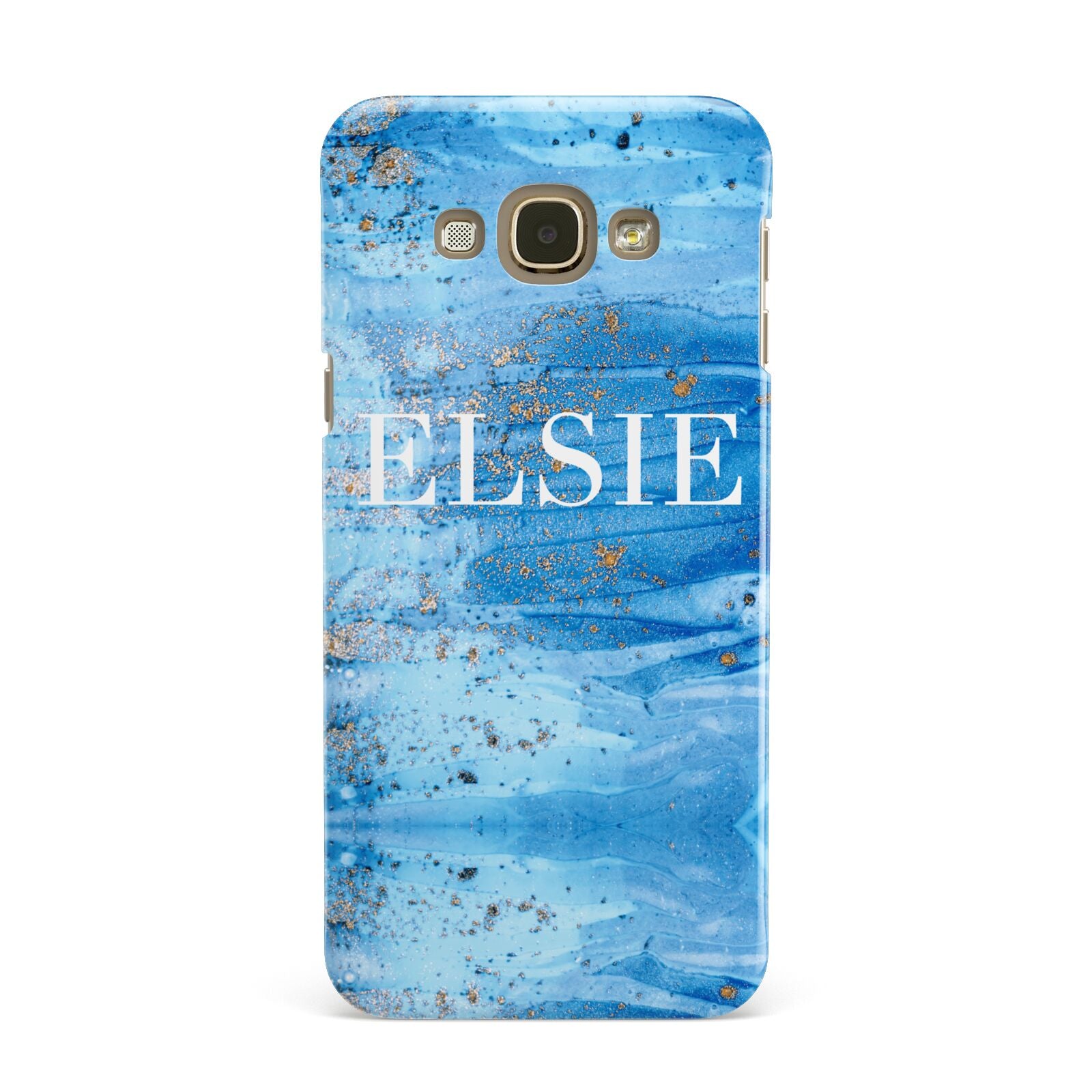 Blue Gold Marble Personalised Samsung Galaxy A8 Case