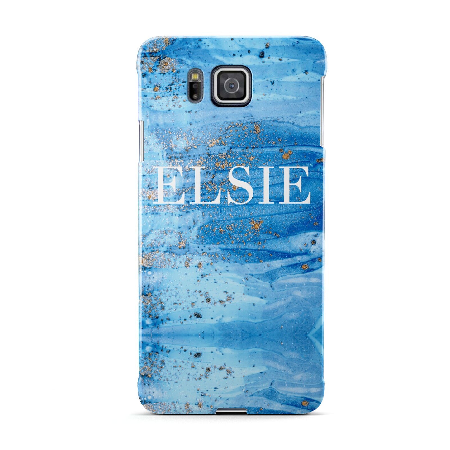 Blue Gold Marble Personalised Samsung Galaxy Alpha Case