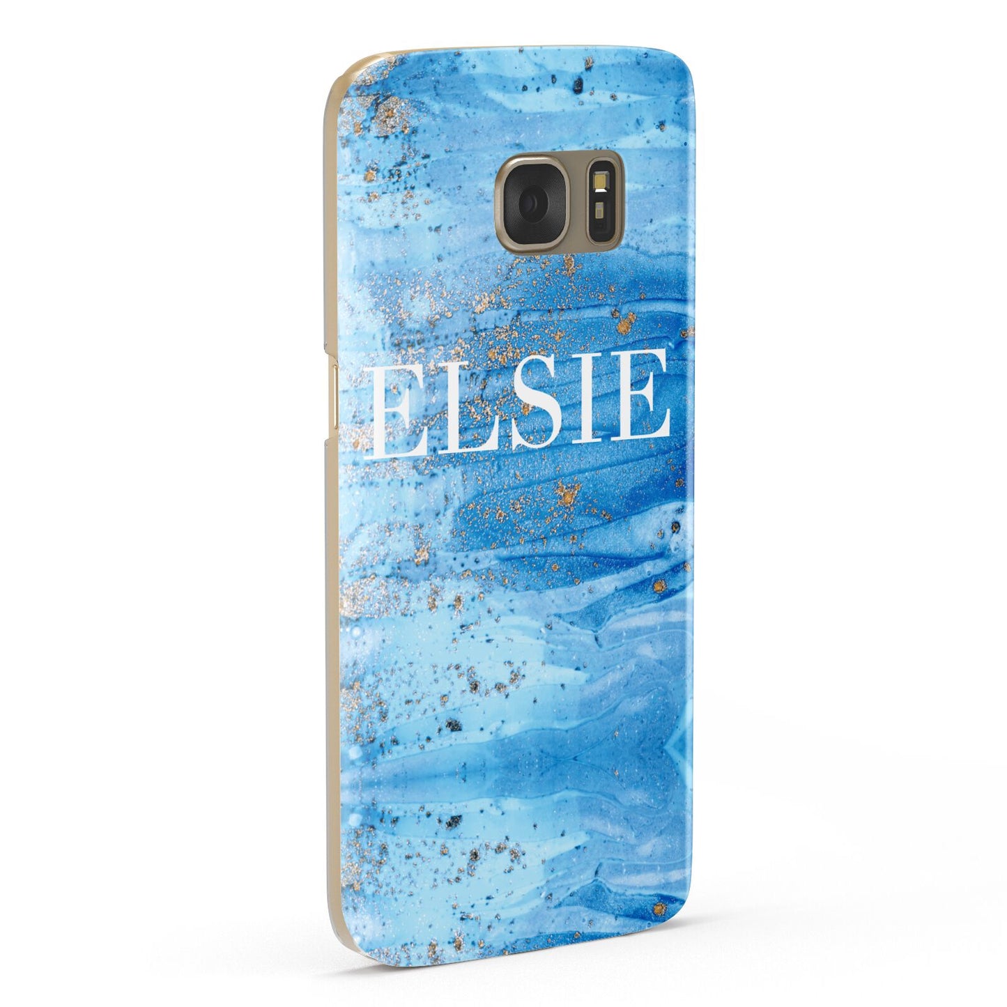 Blue Gold Marble Personalised Samsung Galaxy Case Fourty Five Degrees