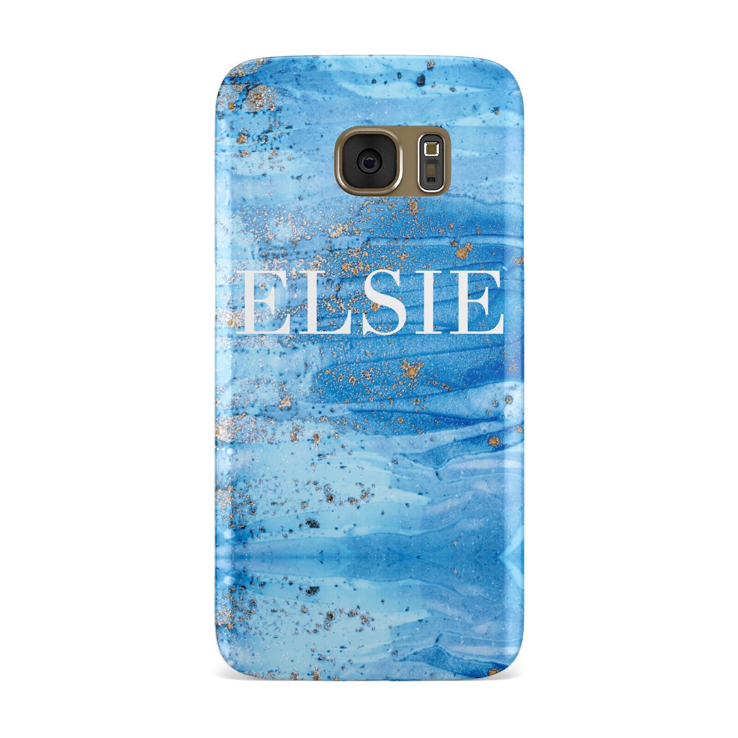 Blue Gold Marble Personalised Samsung Galaxy Case