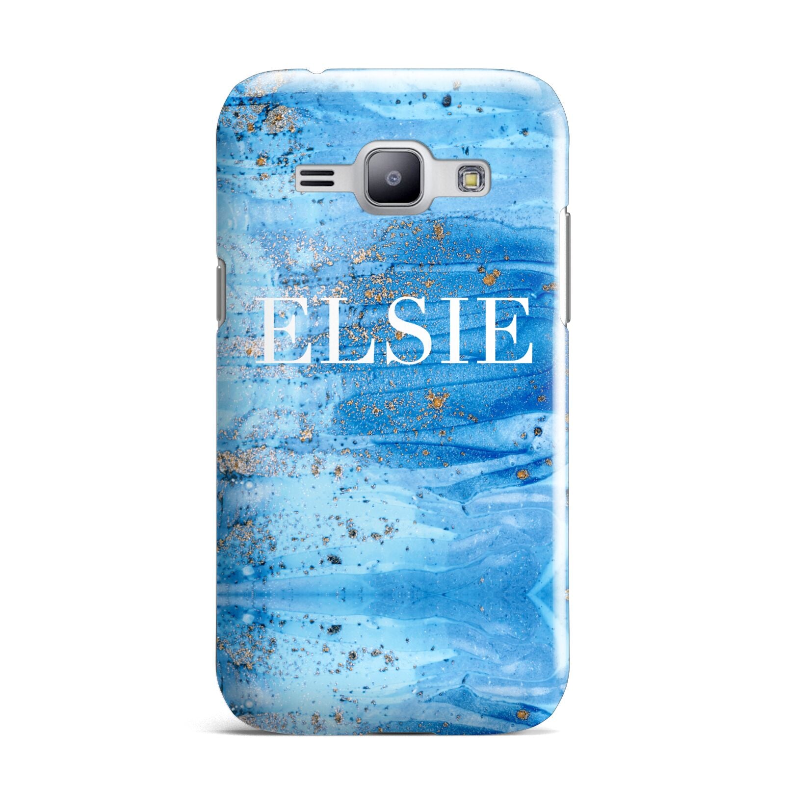 Blue Gold Marble Personalised Samsung Galaxy J1 2015 Case