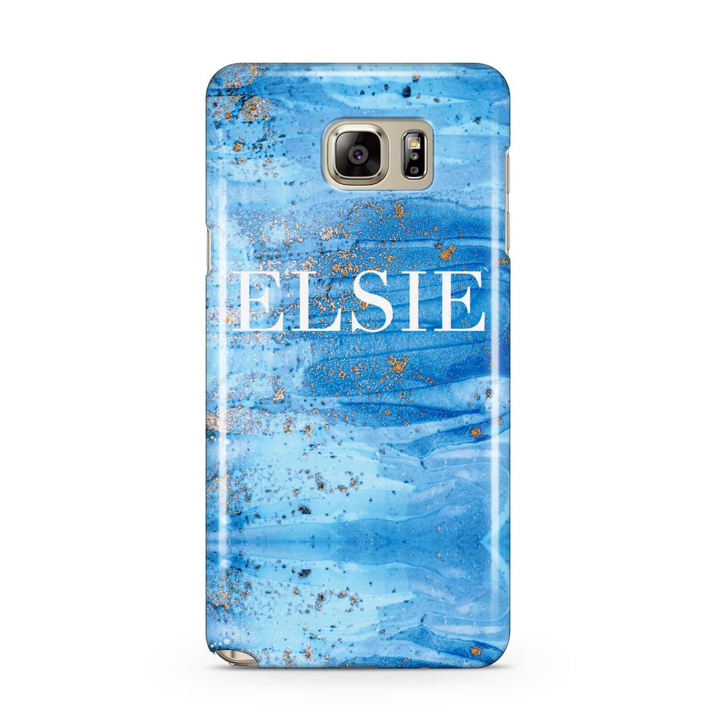 Blue Gold Marble Personalised Samsung Galaxy Note 5 Case