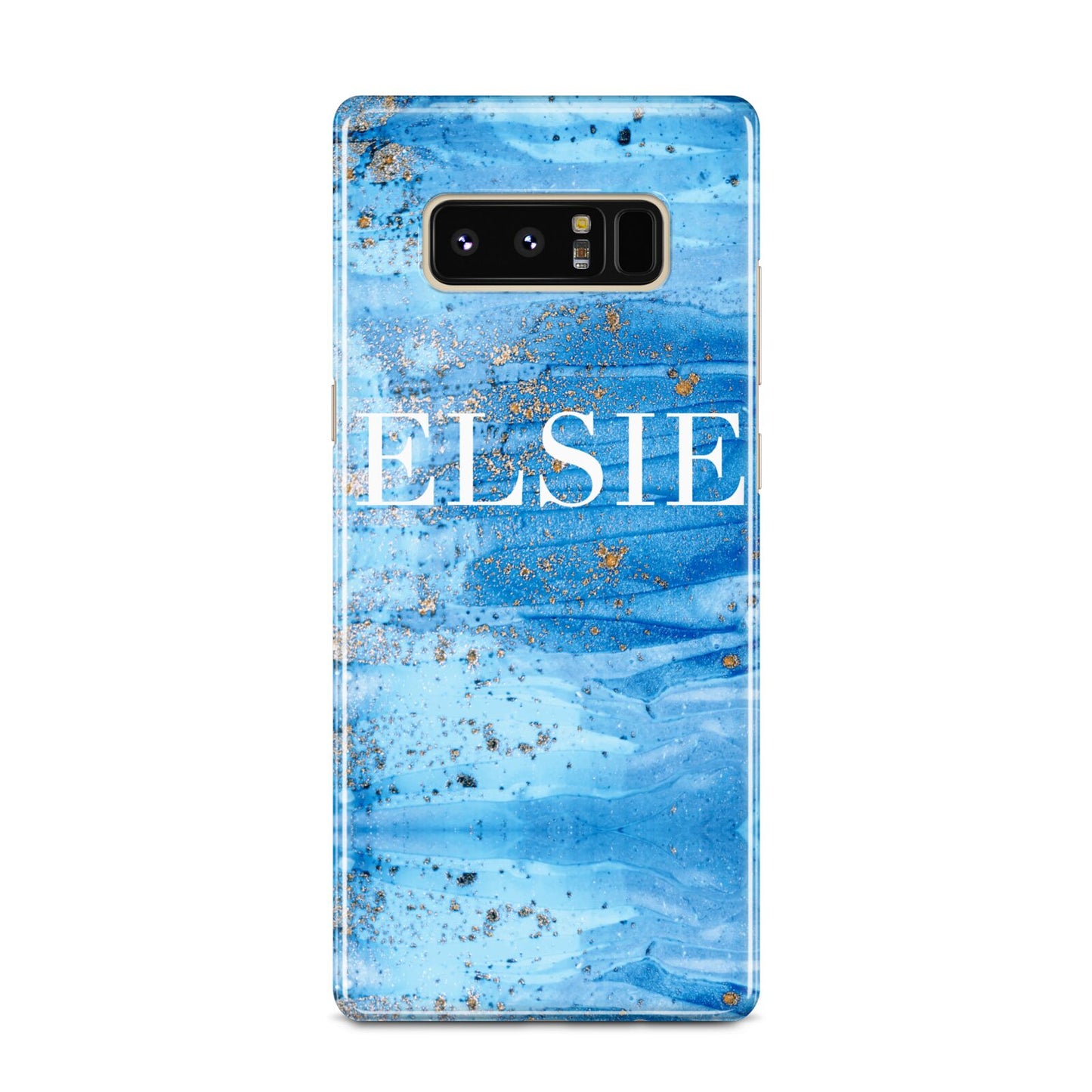 Blue Gold Marble Personalised Samsung Galaxy Note 8 Case