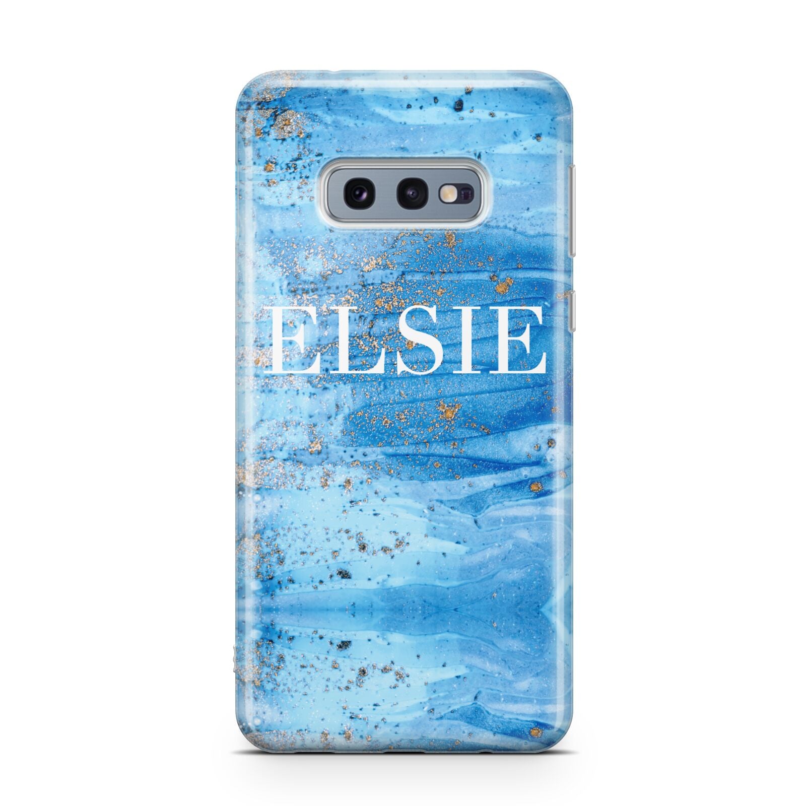 Blue Gold Marble Personalised Samsung Galaxy S10E Case