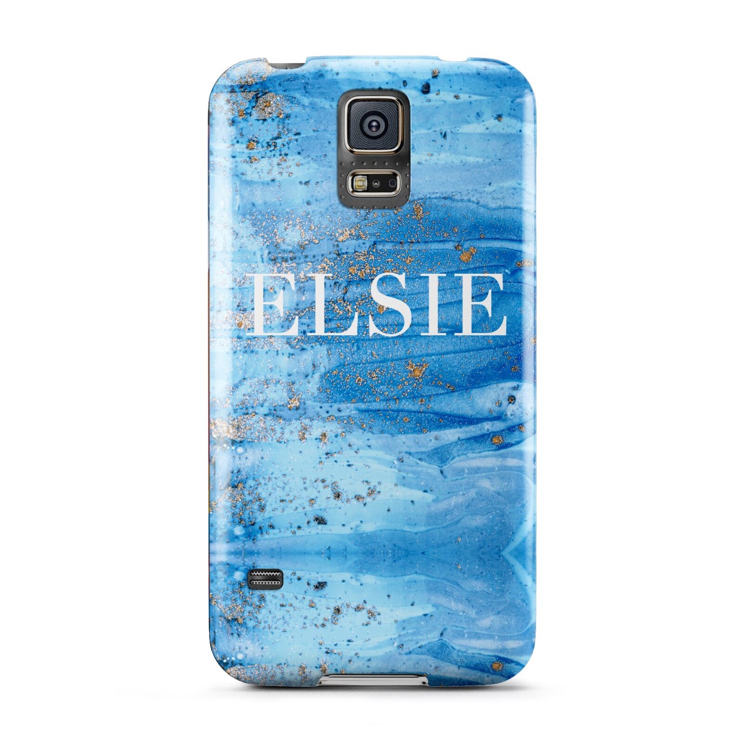 Blue Gold Marble Personalised Samsung Galaxy S5 Case