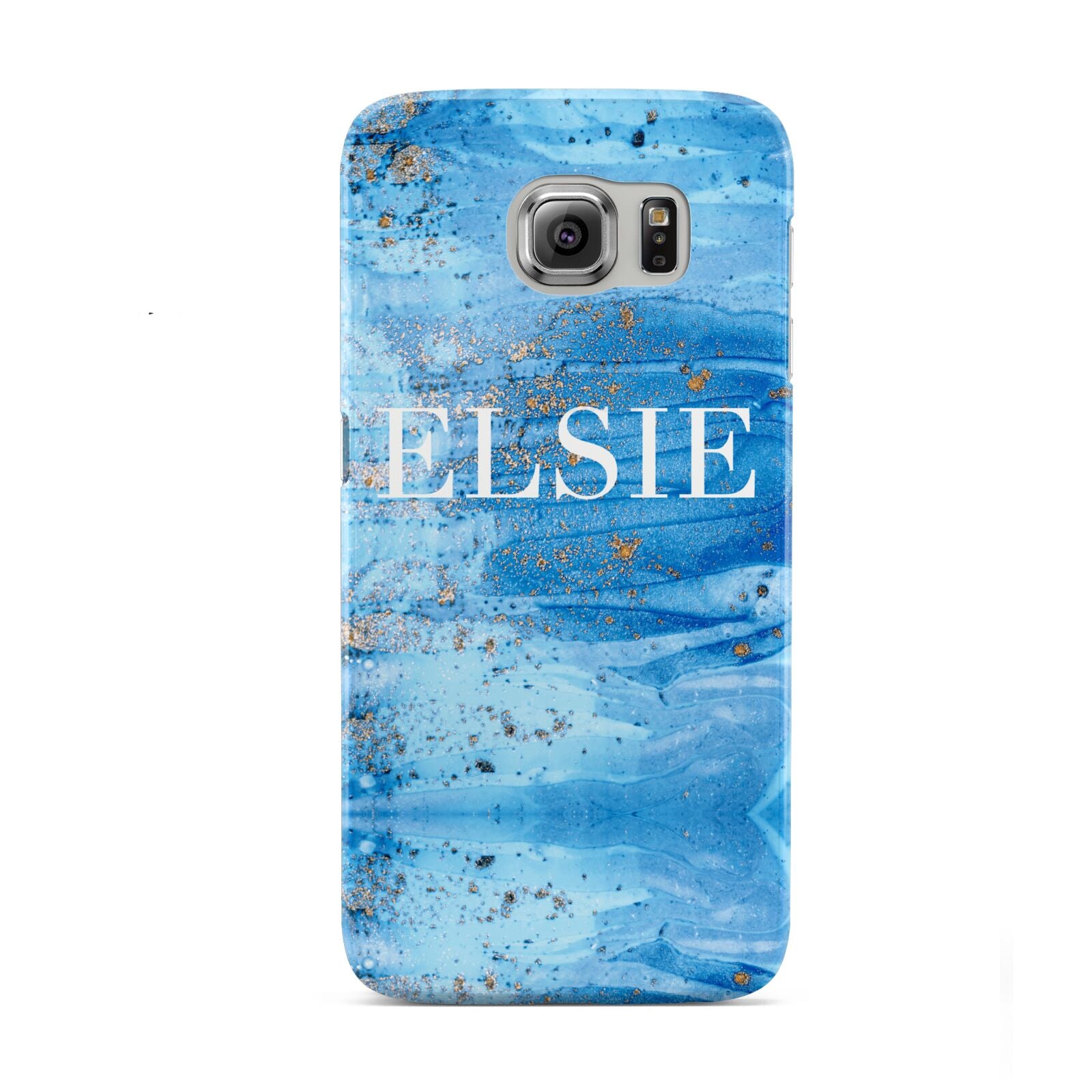 Blue Gold Marble Personalised Samsung Galaxy S6 Case