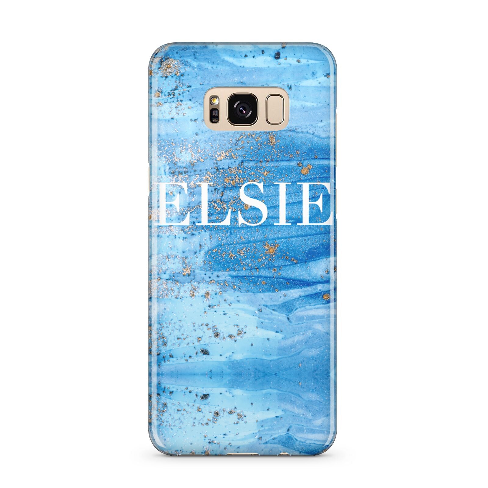 Blue Gold Marble Personalised Samsung Galaxy S8 Plus Case