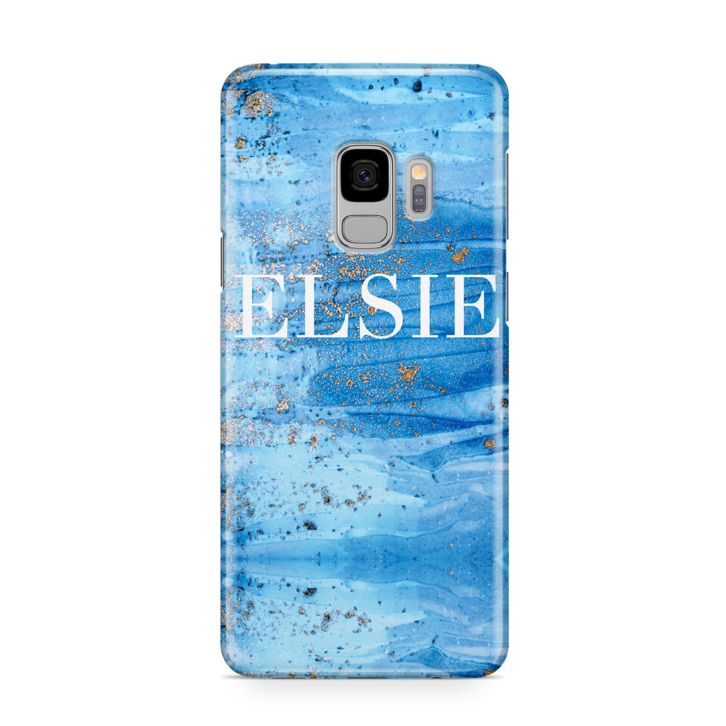 Blue Gold Marble Personalised Samsung Galaxy S9 Case