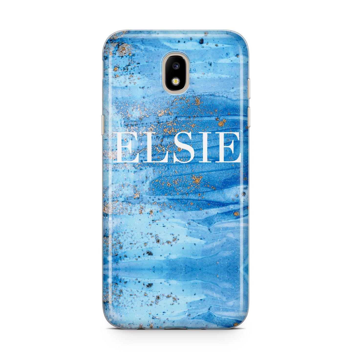 Blue Gold Marble Personalised Samsung J5 2017 Case