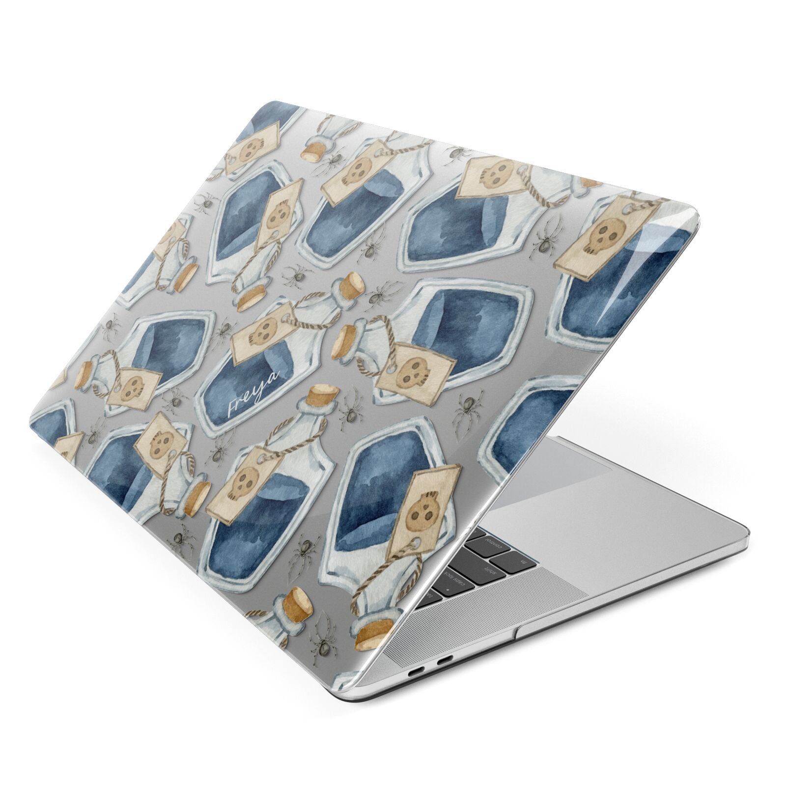 Blue Halloween Potion Apple MacBook Case Side View