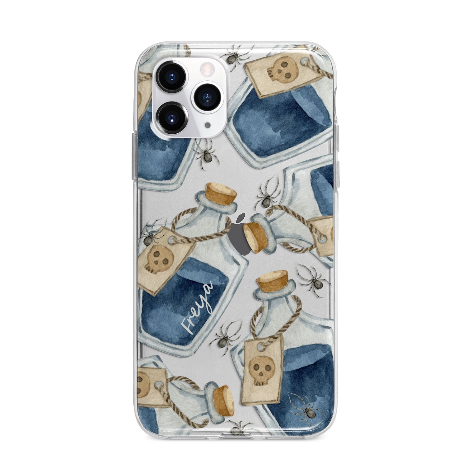 Blue Halloween Potion Apple iPhone 11 Pro Max in Silver with Bumper Case