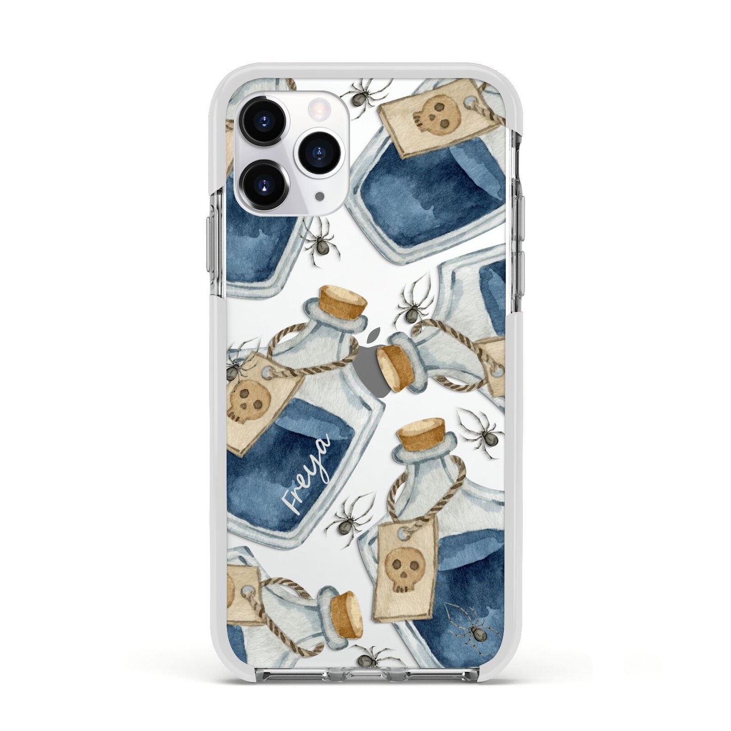 Blue Halloween Potion Apple iPhone 11 Pro in Silver with White Impact Case