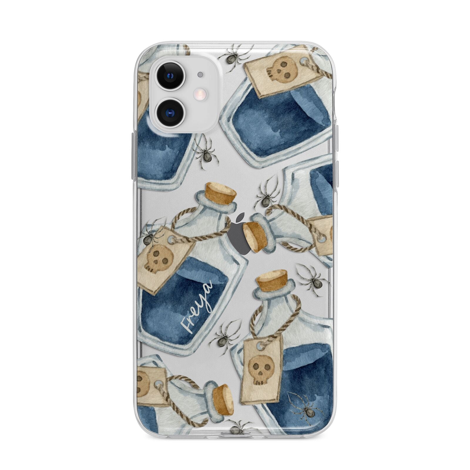 Blue Halloween Potion Apple iPhone 11 in White with Bumper Case