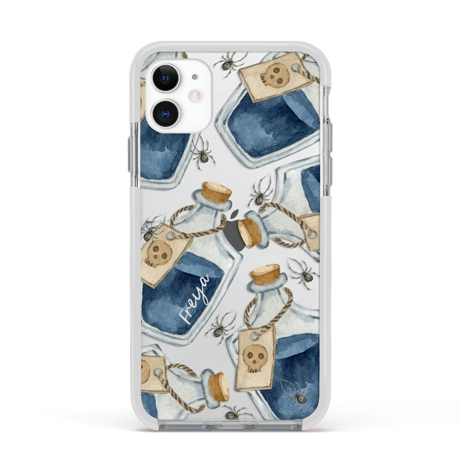 Blue Halloween Potion Apple iPhone 11 in White with White Impact Case