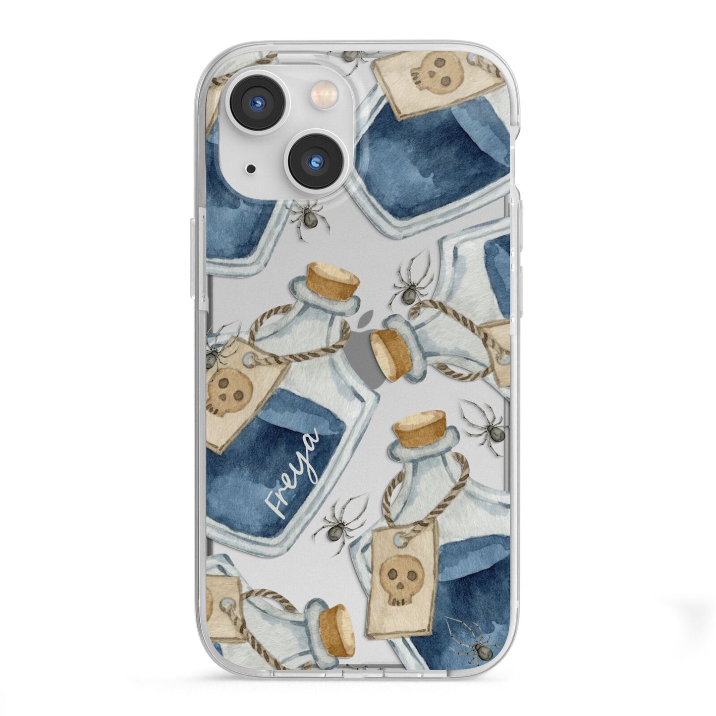 Blue Halloween Potion iPhone 13 Mini TPU Impact Case with White Edges