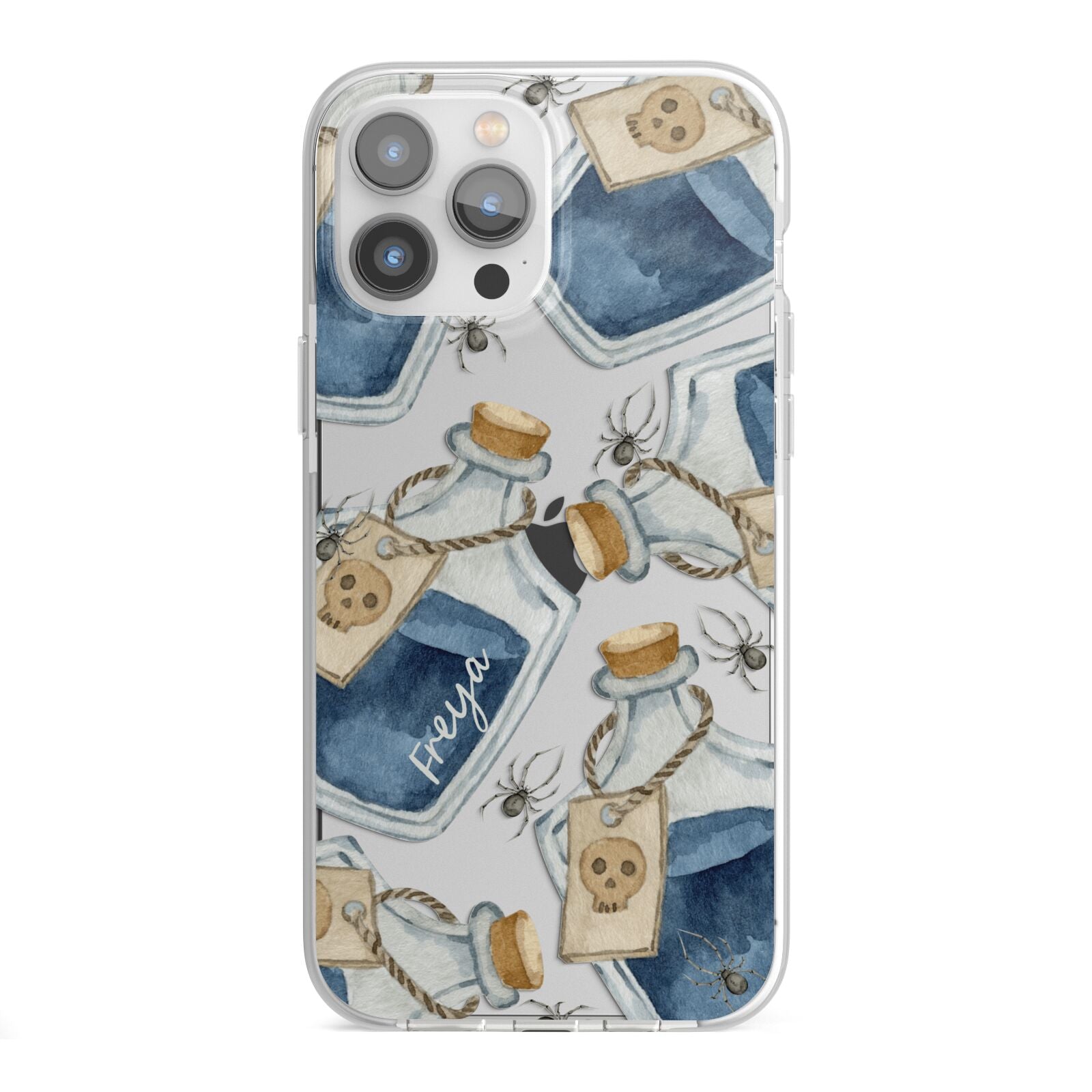 Blue Halloween Potion iPhone 13 Pro Max TPU Impact Case with White Edges